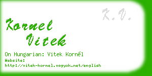 kornel vitek business card